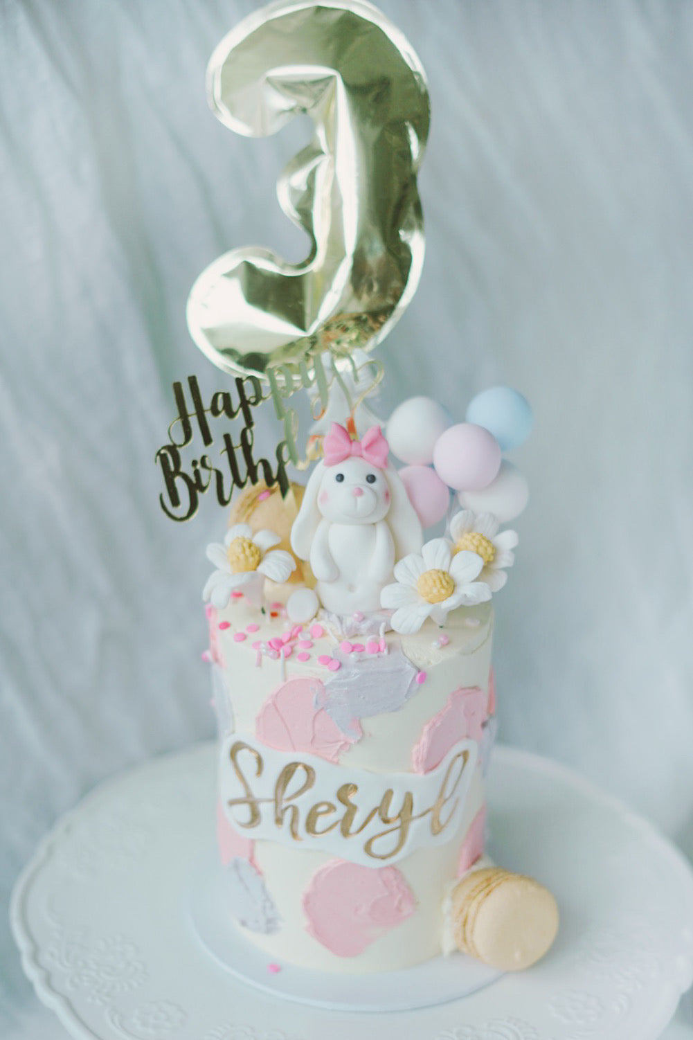 Baby Animal Cake- Daisy with Colourful Balloons