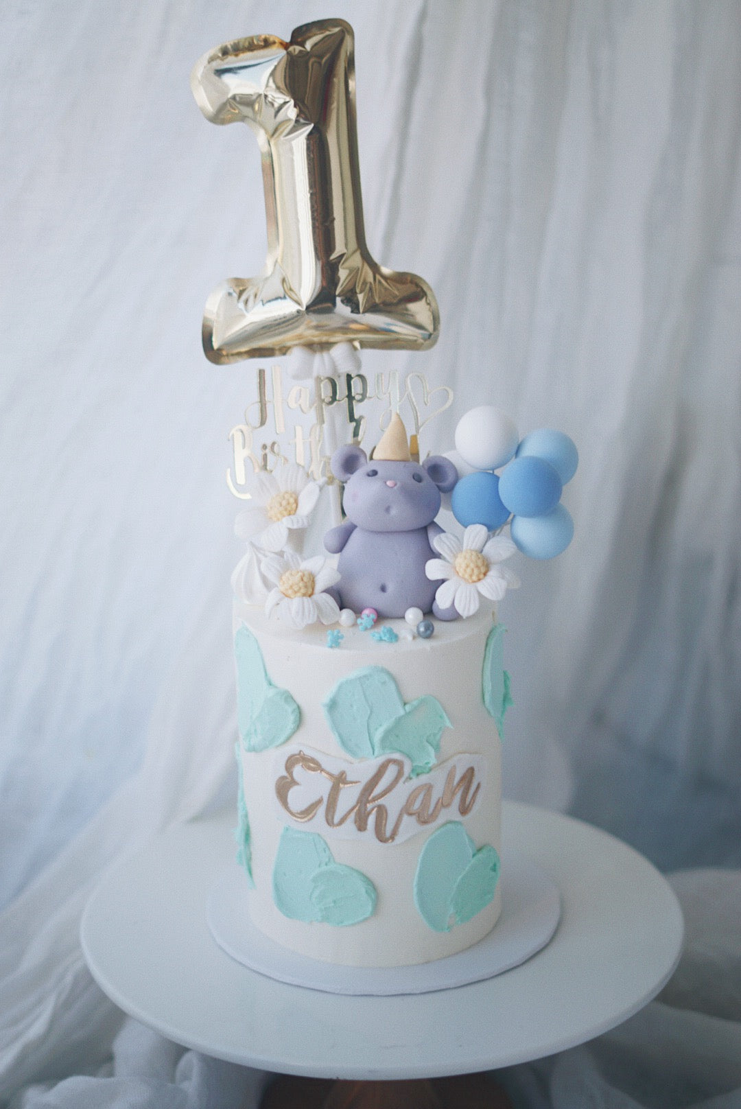 Baby Animal Cake- Daisy with Colourful Balloons