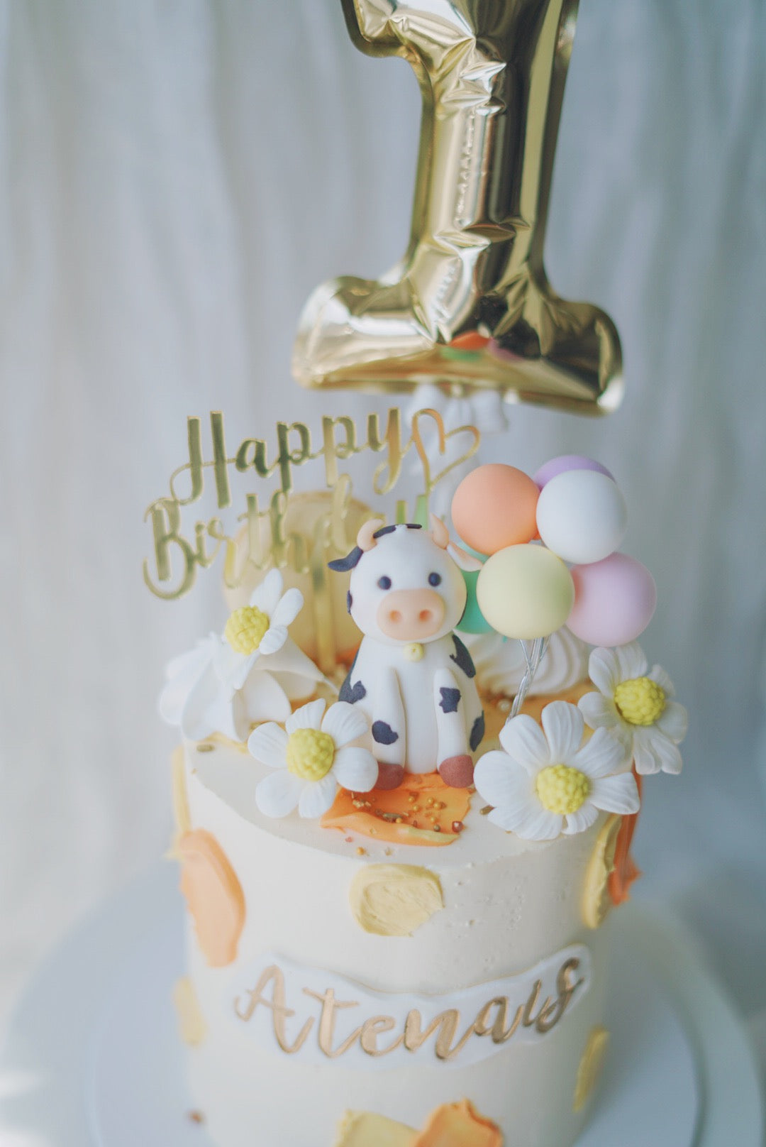 Baby Animal Cake- Daisy with Colourful Balloons