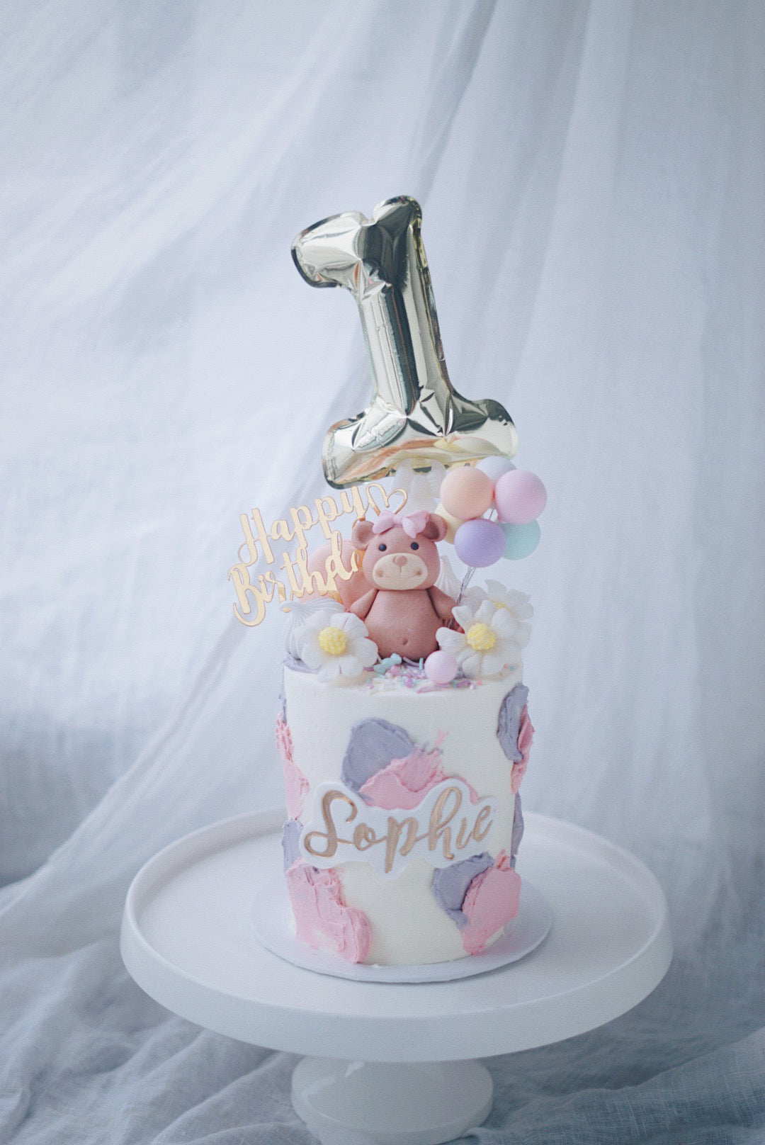 Baby Animal Cake- Daisy with Colourful Balloons
