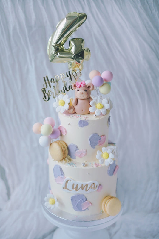 2-tier - Daisy with Colourful Balloons